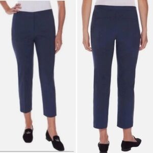 Mario Serrani Italy Comfort Stretch Cropped Pants Blue Black Size 14
